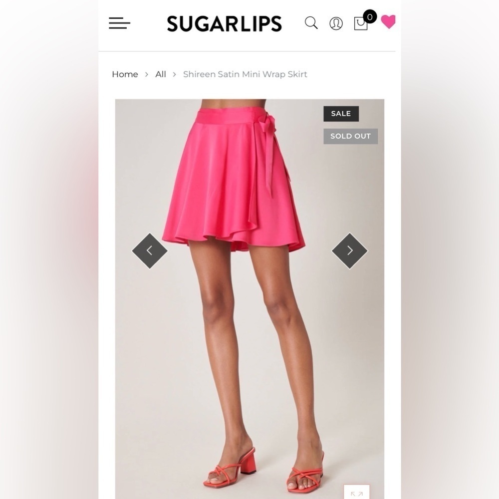 Sugarlips “ Shireen Satin Mini Wrap Skirt” size M